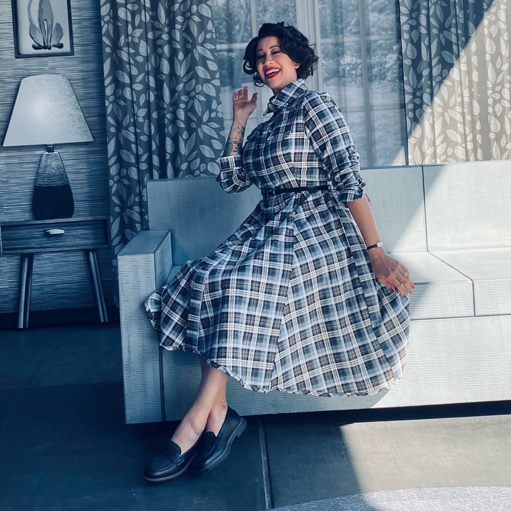 Agatha Harkness Inspired Plaid 50s style Dress